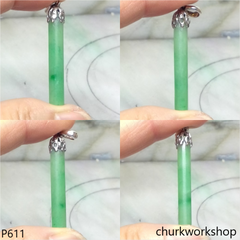 Green jade bar pendant