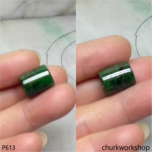 Green jade tubes necklace
