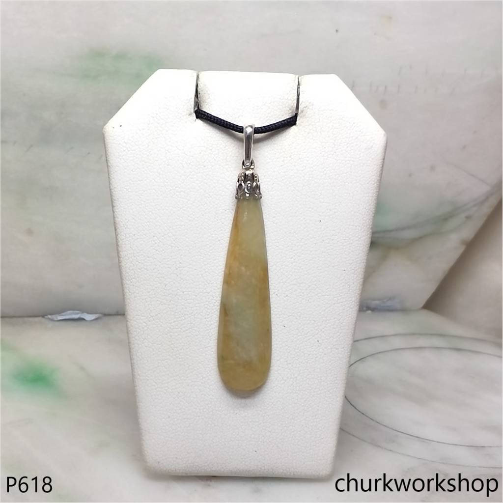 Yellowish color flat rain drop pendant