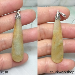 Yellowish color flat rain drop pendant
