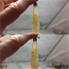 Yellowish color flat rain drop pendant