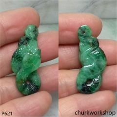 Green jade snake pendant.