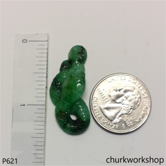 Green jade snake pendant.