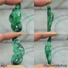 Green jade snake pendant.