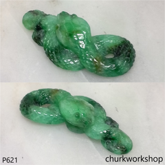 Green jade snake pendant.