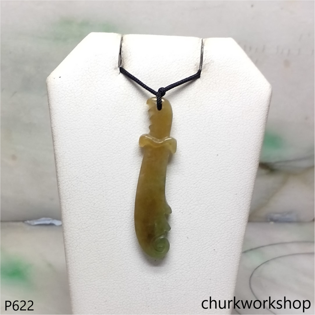 Red jade sword pendant