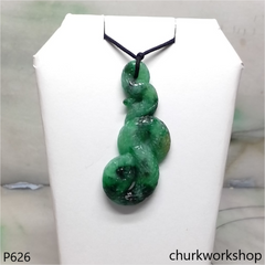 Green jade snake pendant.
