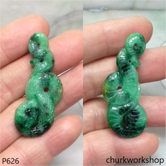 Green jade snake pendant.