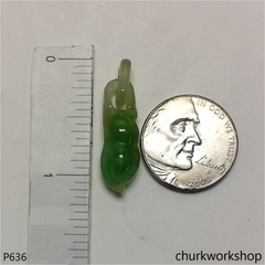 Jade bean pendant with bail connected