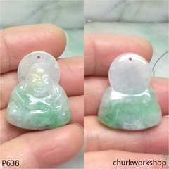 Light green jade happy Buddha pendant
