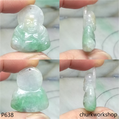 Light green jade happy Buddha pendant