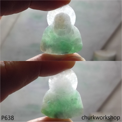 Light green jade happy Buddha pendant