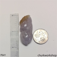Lavender jade double peaches pendant