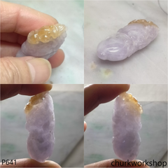 Lavender jade double peaches pendant