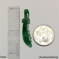 Green jade sword pendant