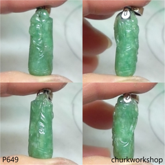 Jade bamboo with bat pendant