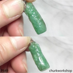 Jade bamboo with bat pendant