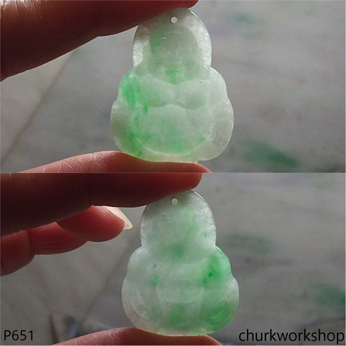 Reserve Jade happy Buddha pendant