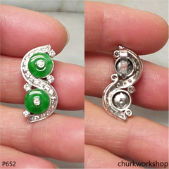 14K gold apple green jade pendant