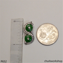 14K gold apple green jade pendant