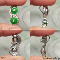 14K gold apple green jade pendant