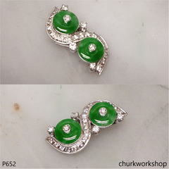 14K gold apple green jade pendant