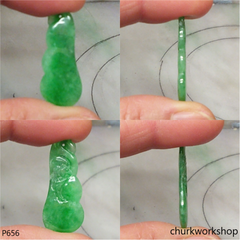 Apple green small jade bean pendant