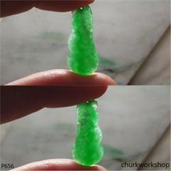 Apple green small jade bean pendant