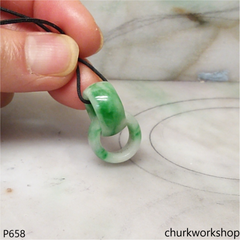 Interlocking jade ring pendant