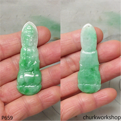 Apple green jade lady Buddha pendant