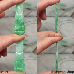 Apple green jade lady Buddha pendant