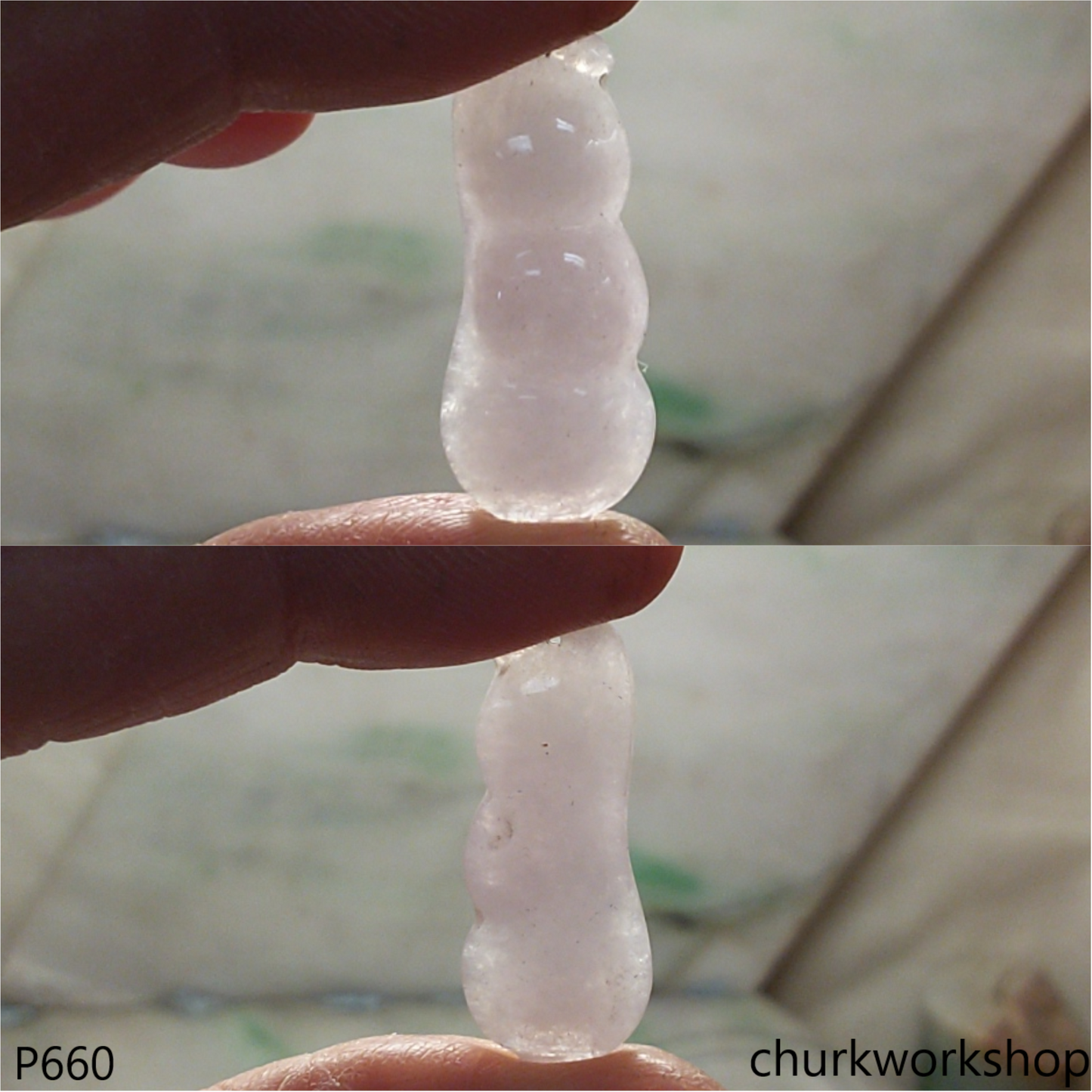 Light lavender jade bean pendant