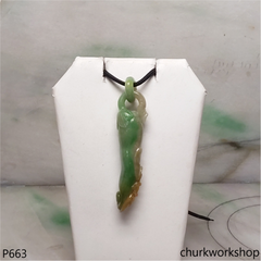 Multi-color jade chili pendant