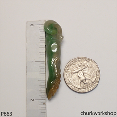 Multi-color jade chili pendant