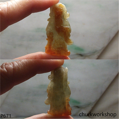 Guan Gong red jade pendant (關公)