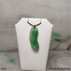 Green jade bean pendant
