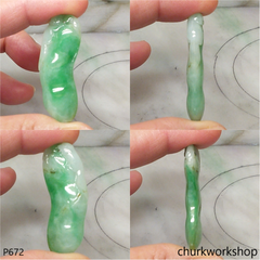 Green jade bean pendant