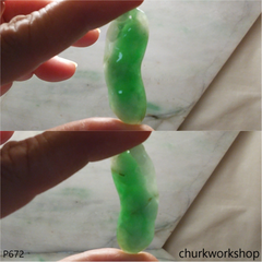 Green jade bean pendant