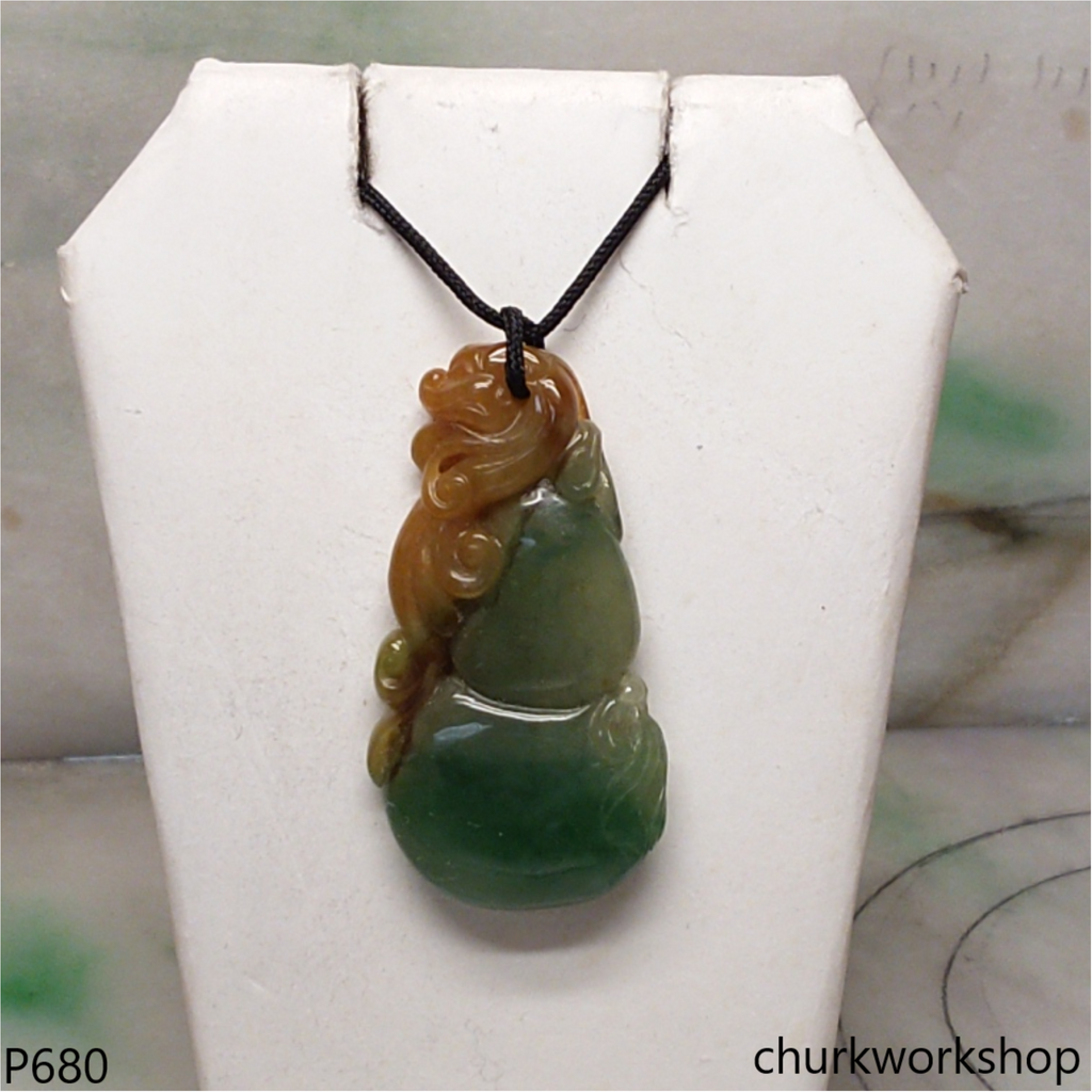 Multi-color jade pendant