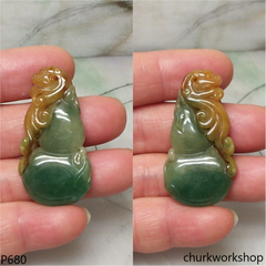 Multi-color jade pendant
