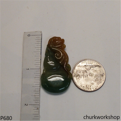 Multi-color jade pendant