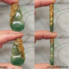 Multi-color jade pendant