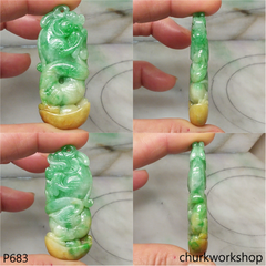 Dragon & Phoenix jade pendant set