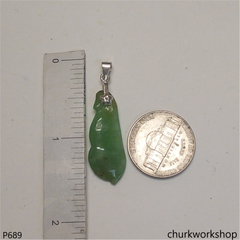 Green jade bean pendant