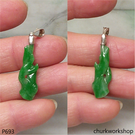 Small green jade branches pendant