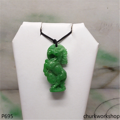 Green jade horse pendant
