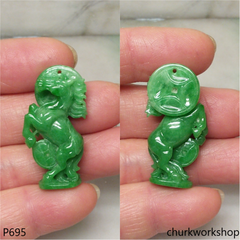 Green jade horse pendant
