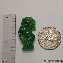 Green jade horse pendant