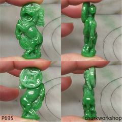 Green jade horse pendant