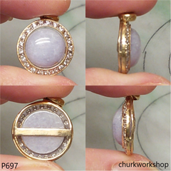 14K Yellow gold lavender jade pendant